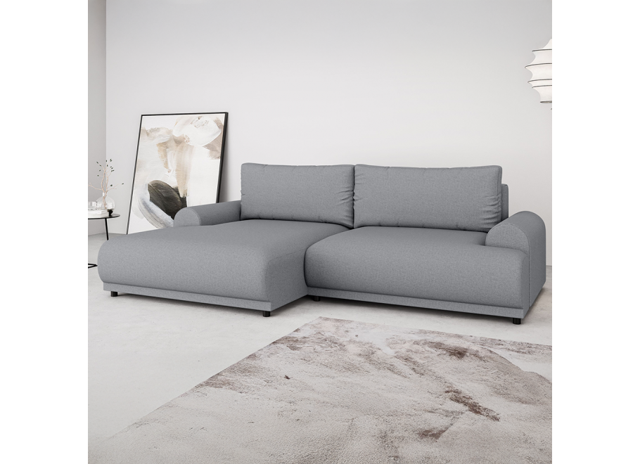 Wygodny narożnik Albero jasny szary – 4-osobowy z funkcją spania