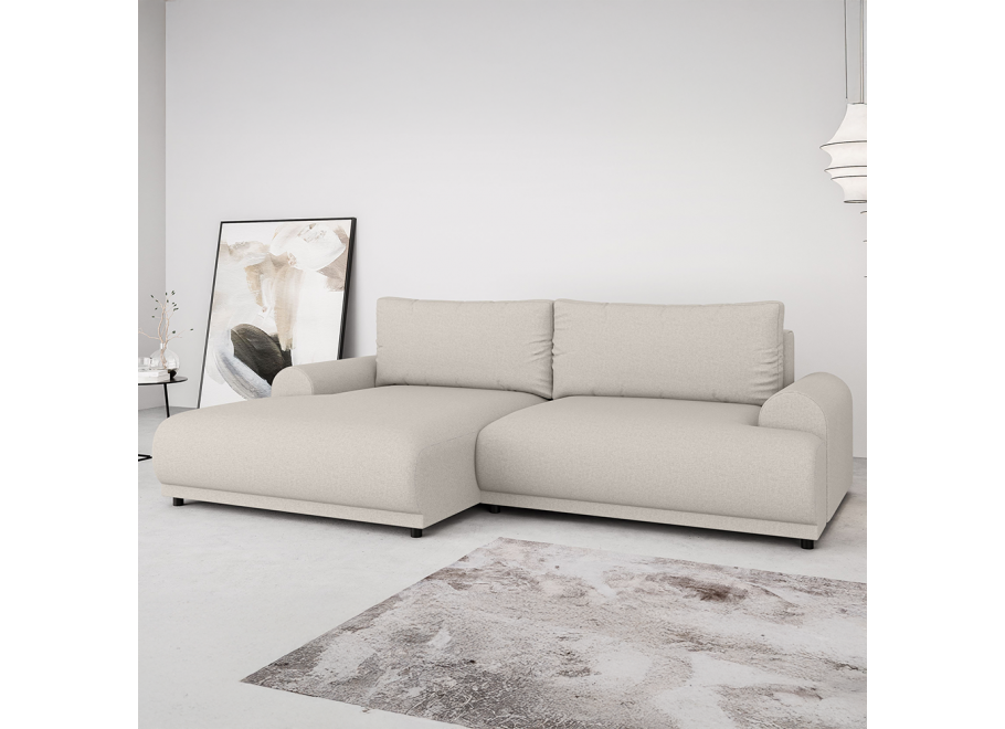 Narożnik czteroosobowy nowoczesny Albero beżowy – funkcja spania