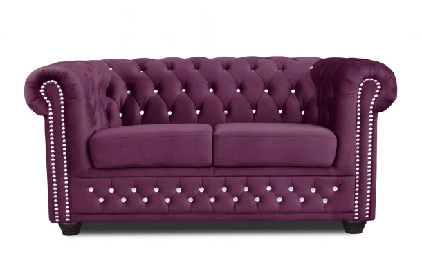 Sofa dwuosobowa z funkcją spania pikowana Chesterfield FELIX BLINK 2 - meble Sofa dwuosobowa z funkcją spania pikowana Chesterfield FELIX BLINK 2 - meble