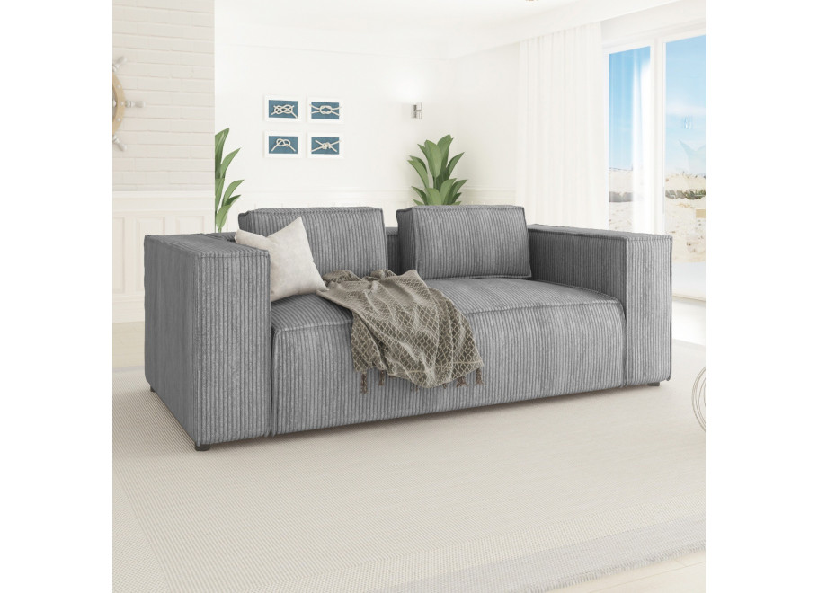 Szara sofa dwuosobowa Esmo – uniwersalny wybór do salonu