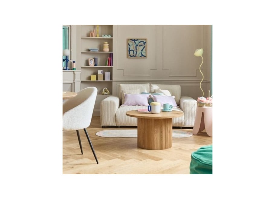 Nowoczesna sofa Candi – beżowy sztruks, z poduszkami, idealna do mniejszych przestrzeni - Lincoln 03