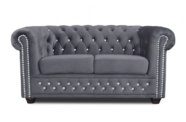 Sofa dwuosobowa z funkcją spania pikowana Chesterfield FELIX BLINK 2 - stylowe Sofa dwuosobowa z funkcją spania pikowana Chesterfield FELIX BLINK 2 - stylowe
