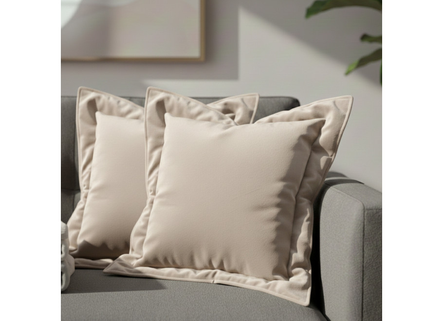 Zestaw trzech poduszek dekoracyjnych z lamówką - tkanina do wyboru