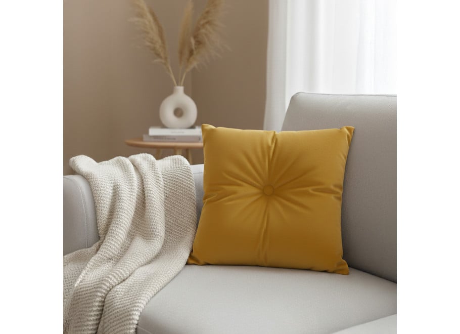 Poduszka dekoracyjna z guzikiem - tkanina do wyboru 3