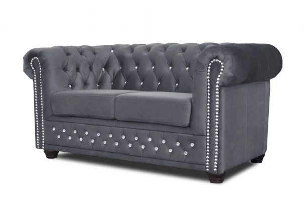 Sofa dwuosobowa z funkcją spania pikowana Chesterfield FELIX BLINK 2 - eleganckie Sofa dwuosobowa z funkcją spania pikowana Chesterfield FELIX BLINK 2 - eleganckie