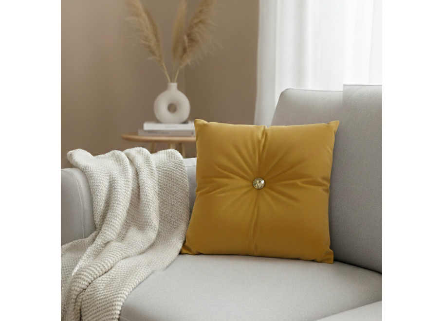 Poduszka dekoracyjna z kryształkiem - tkanina do wyboru 4