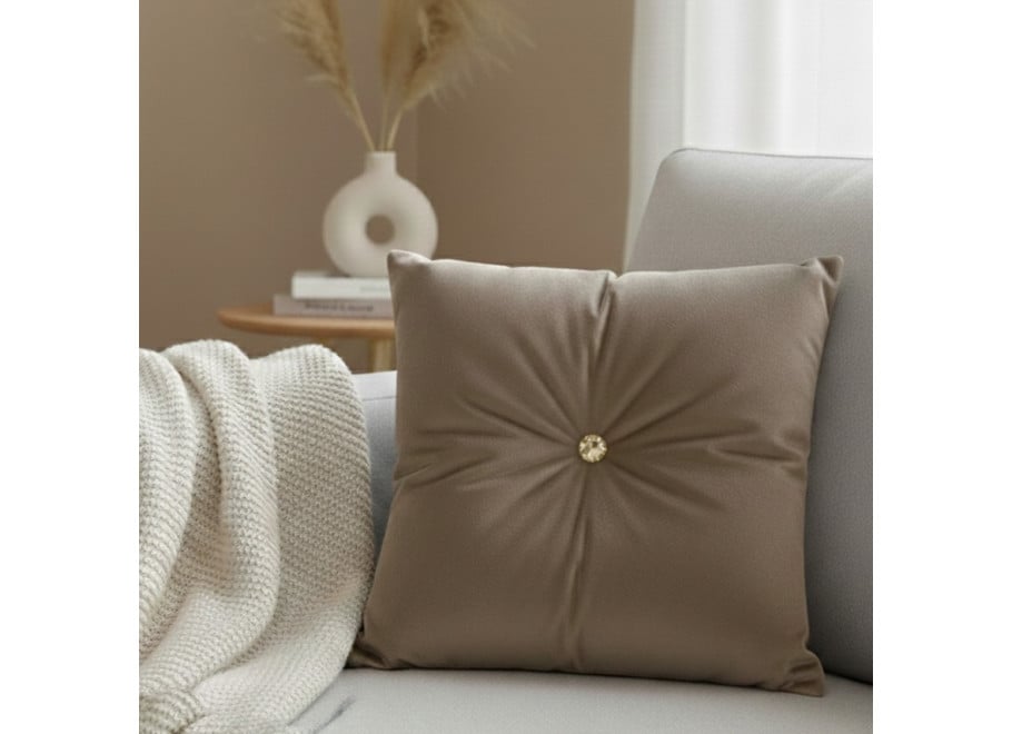 Poduszka dekoracyjna z kryształkiem - tkanina do wyboru