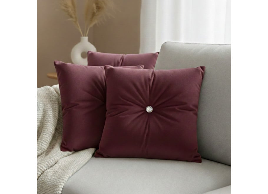 Zestaw trzech poduszek dekoracyjnych z kryształkiem - tkanina do wyboru