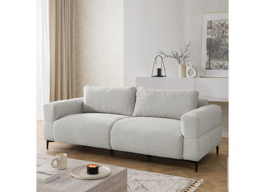 Jasnoszara Sofa Valentia na wysokich nóżkach - wygodna kanapa do salonu - Aragon 80