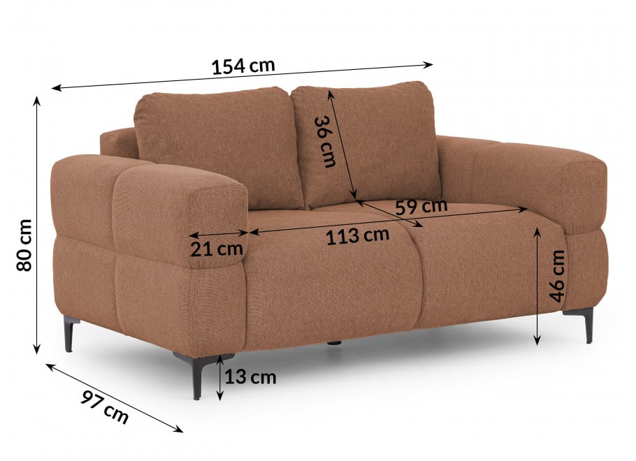 Nowoczesna Sofa 2-osobowa Valentia na Wysokich Nóżkach do salonu 4