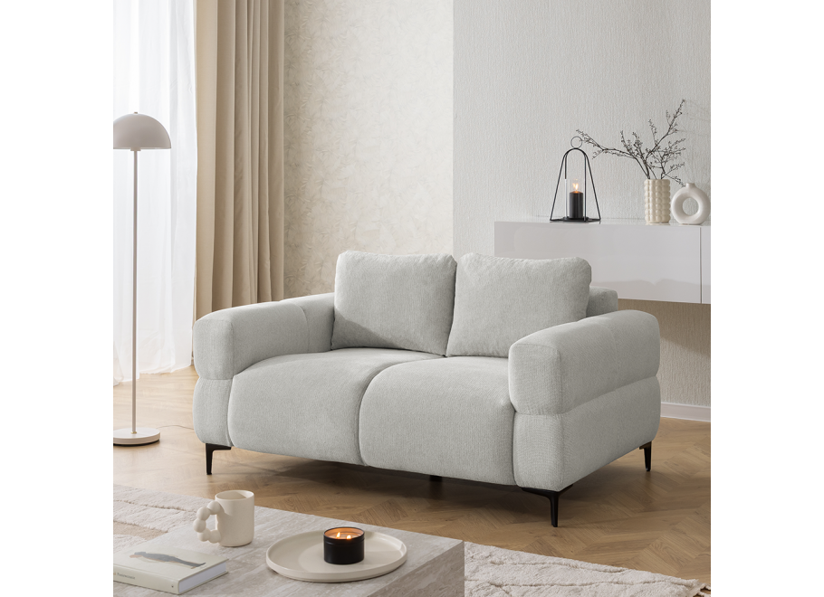 Sofa dwuosobowa Valentia jasnoszara na Wysokich Nóżkach do salonu - Aragon 80