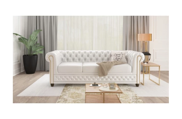 Sofa trzyosobowa pikowana Chesterfield FELIX BLINK 3 - spanie