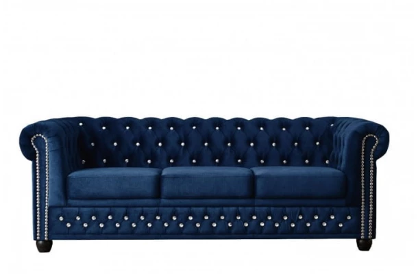 Sofa trzyosobowa pikowana Chesterfield FELIX BLINK 3 - wygodne