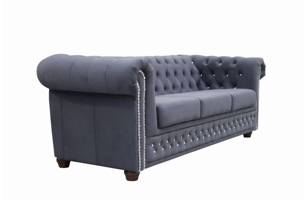 Sofa trzyosobowa pikowana Chesterfield FELIX BLINK 3 - nowoczesne