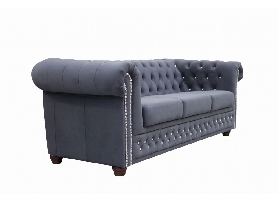 Sofa trzyosobowa pikowana Chesterfield FELIX BLINK 3 6