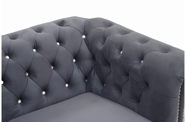 Sofa trzyosobowa pikowana Chesterfield FELIX BLINK 3 - wypoczynkowe