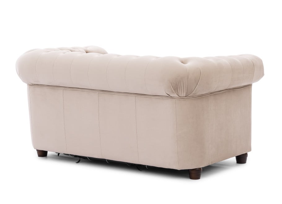 Mała sofa beżowa z kryształkami Felix Blink – pikowana z funkcją spania 3