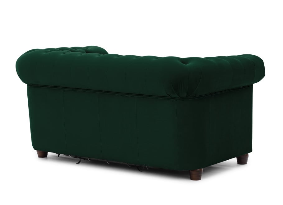Sofa dwuosobowa butelkowa zieleń Felix Blink – Chesterfield z funkcją spania - Riviera 38