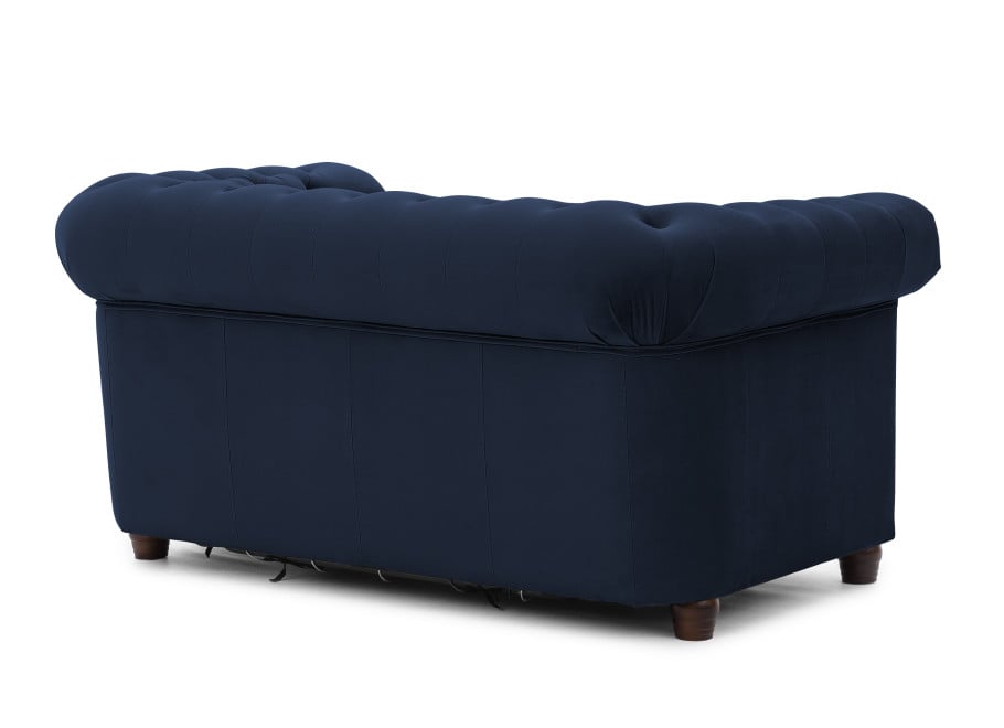 Granatowa sofa pikowana z kryształkami Felix Blink – rozkładana Chesterfield - Riviera 81