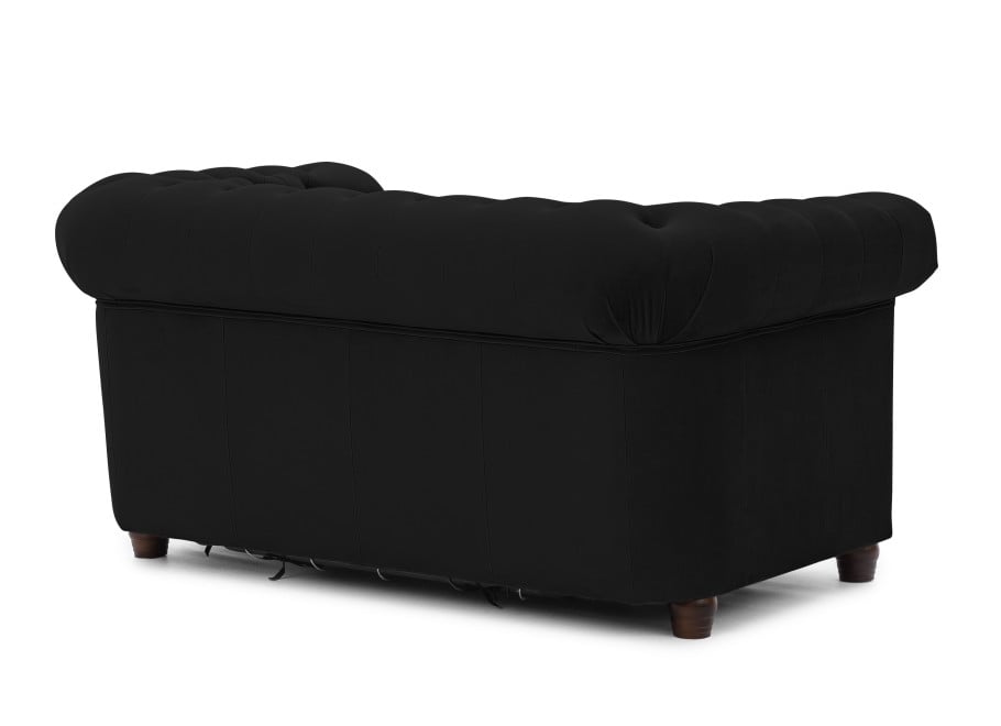 Sofa Felix Blink czarna – pikowana z kryształkami i funkcją spania Chesterfield - Riviera 100