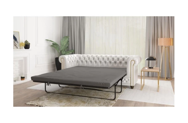 Sofa trzyosobowa z funkcją spania pikowana Chesterfield FELIX BLINK 3 - sofy