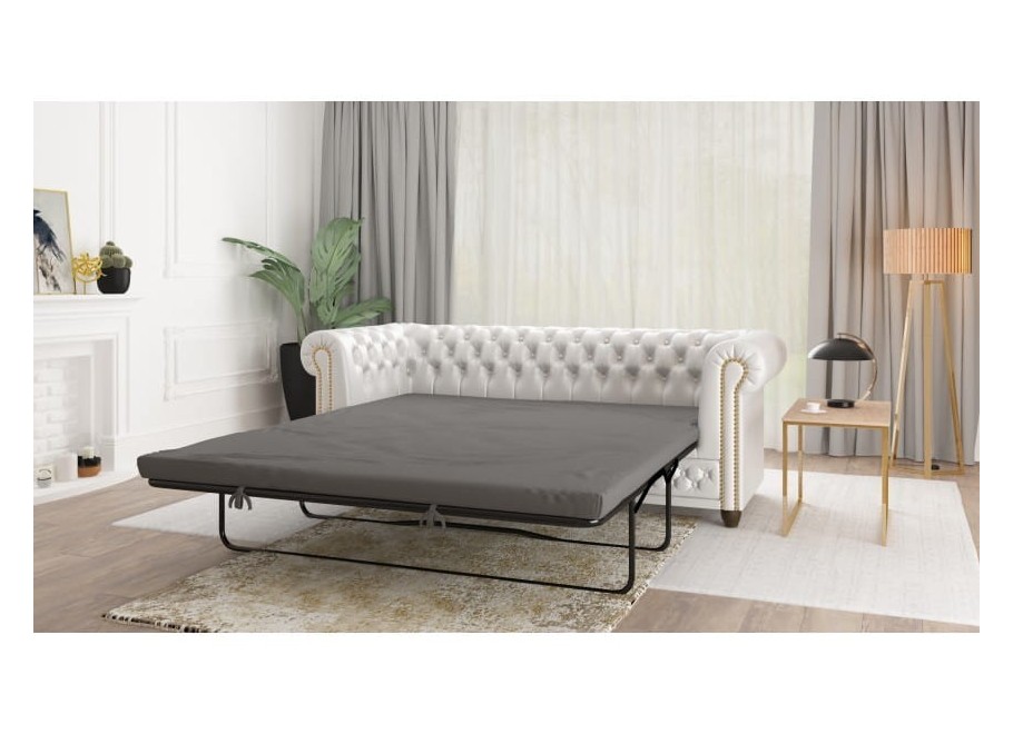 Sofa trzyosobowa z funkcją spania pikowana Chesterfield FELIX BLINK 3 8