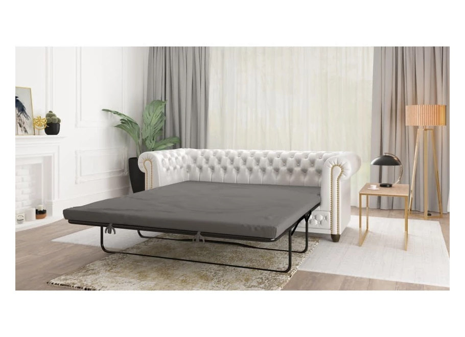 Sofa trzyosobowa z funkcją spania pikowana Chesterfield FELIX BLINK 3