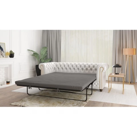 Sofa trzyosobowa z funkcją spania pikowana Chesterfield FELIX...