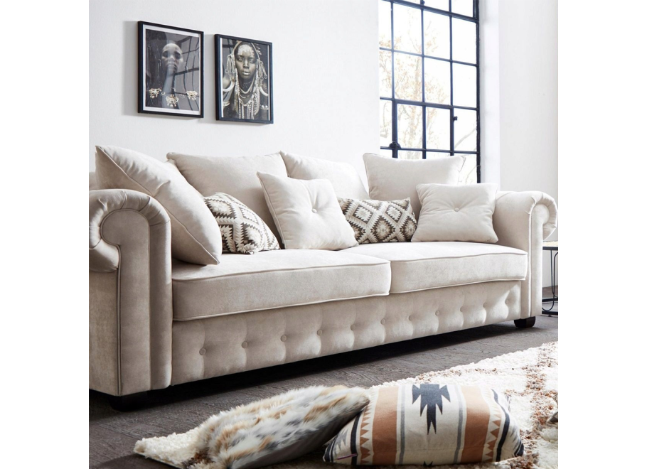 Kanapa trzyosobowa pikowana glamour LUZERN - Granada 2731