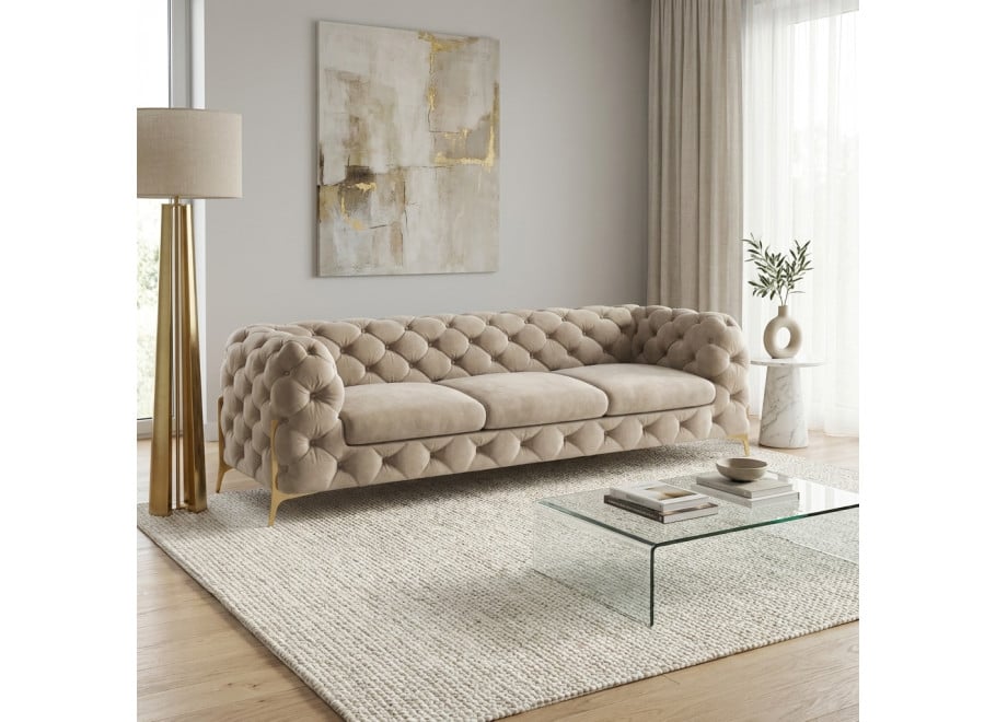 Sofa trzyosobowa pikowana glamour Chesterfield TEO HIGH 3 19