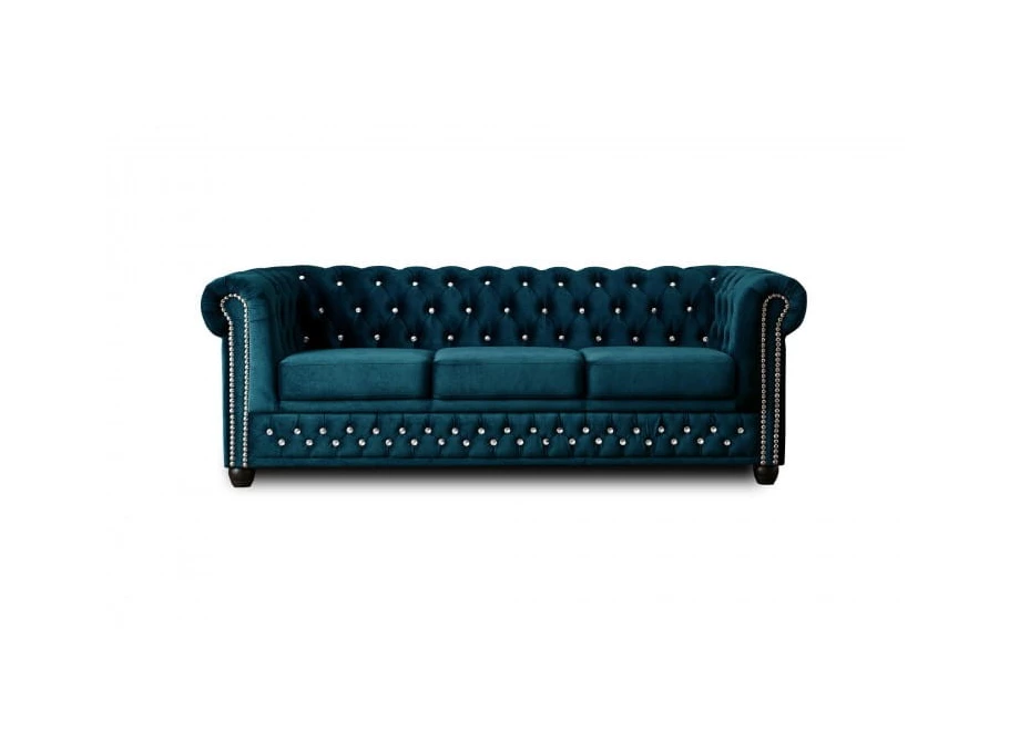 Sofa trzyosobowa z funkcją spania pikowana Chesterfield FELIX BLINK 3
