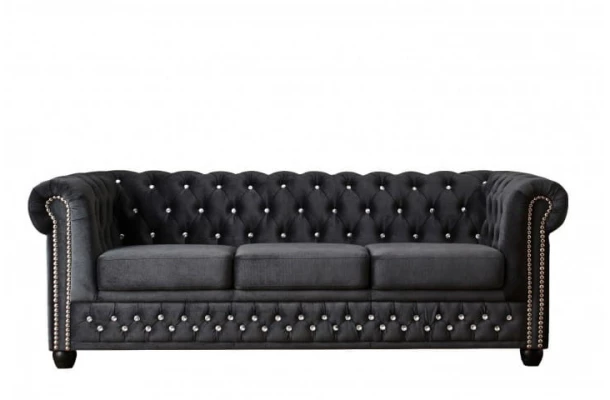 Sofa trzyosobowa z funkcją spania pikowana Chesterfield FELIX BLINK 3 - design i funkcjonalnosc w parze