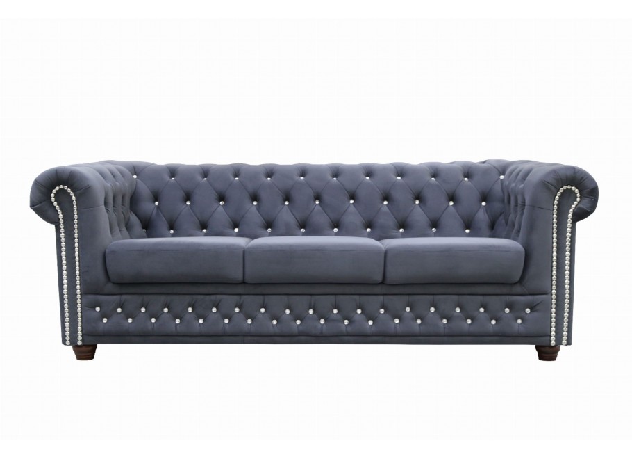 Sofa trzyosobowa z funkcją spania pikowana Chesterfield FELIX BLINK 3 14