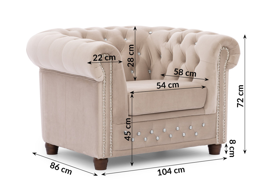 Fotel pikowany FELIX BLINK Chesterfield 4